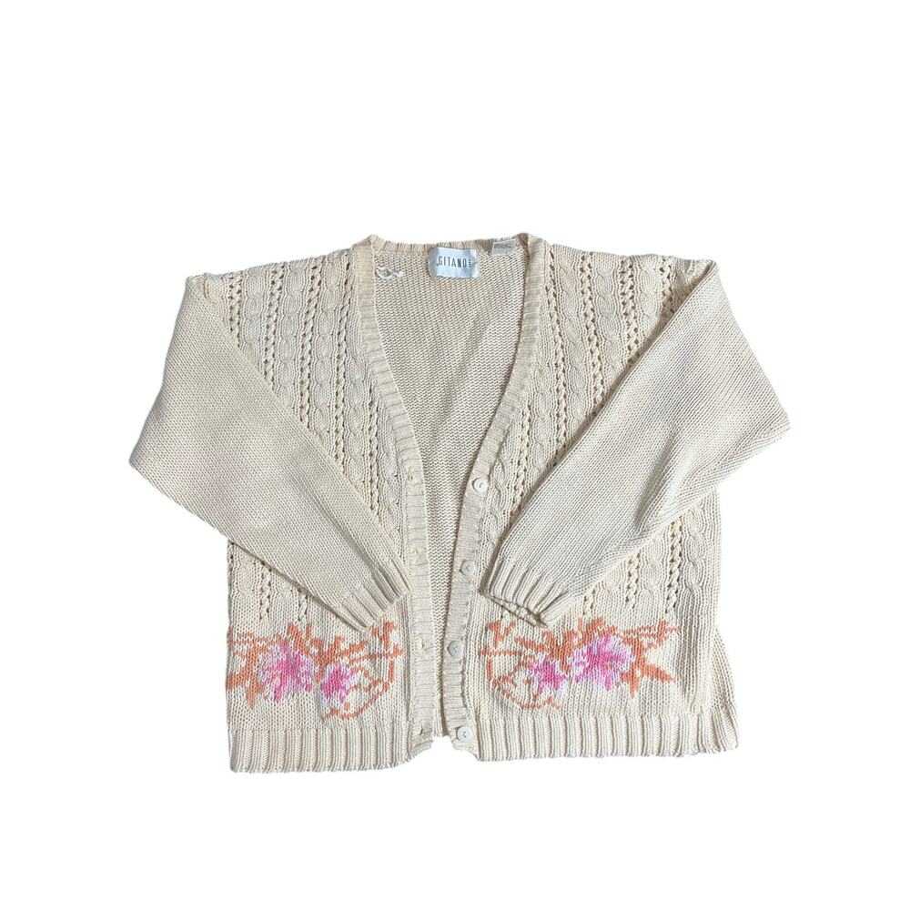 Gitano Knit Cardigan Button Embroidered Sweater